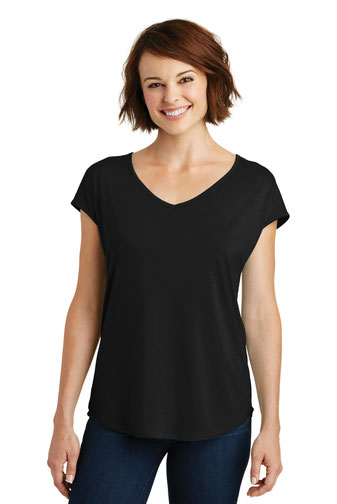 District  &#174;  Women's Drapey Cross-Back Tee. DM416