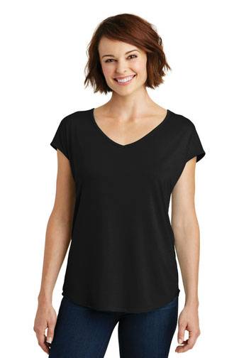 District  ®  Women's Drapey Cross-Back Tee. DM416