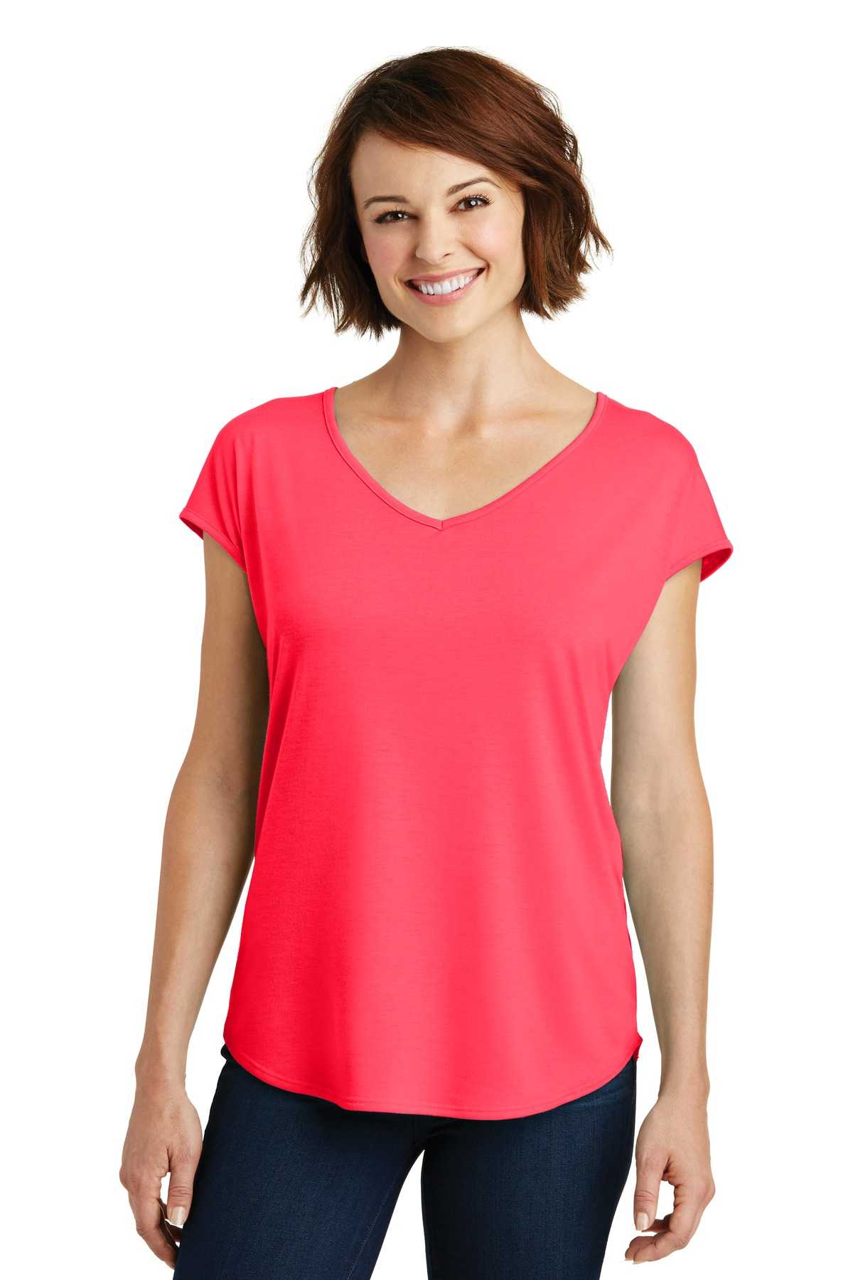 District  &#174;  Women's Drapey Cross-Back Tee. DM416