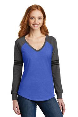 District ® Women's Game Long Sleeve V-Neck Tee. DM477 District ® Women's Game Long Sleeve V-Neck Tee. DM477