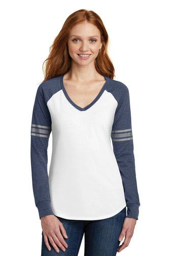 District  ®  Women's Game Long Sleeve V-Neck Tee. DM477