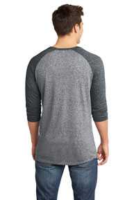 DISCONTINUED  District ®  - Young Mens Microburn ®  3/4-Sleeve Raglan Tee. DT162