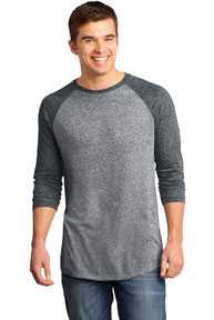 DISCONTINUED  District ®  - Young Mens Microburn ®  3/4-Sleeve Raglan Tee. DT162