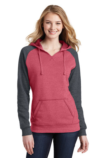 District &#174;  Women's Lightweight Fleece Raglan Hoodie.  DT296