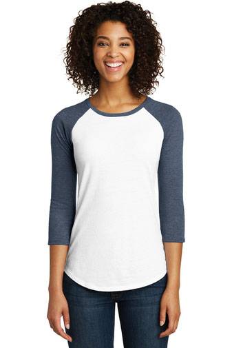 District ®  Women's Fitted Very Important Tee ®  3/4-Sleeve Raglan. DT6211