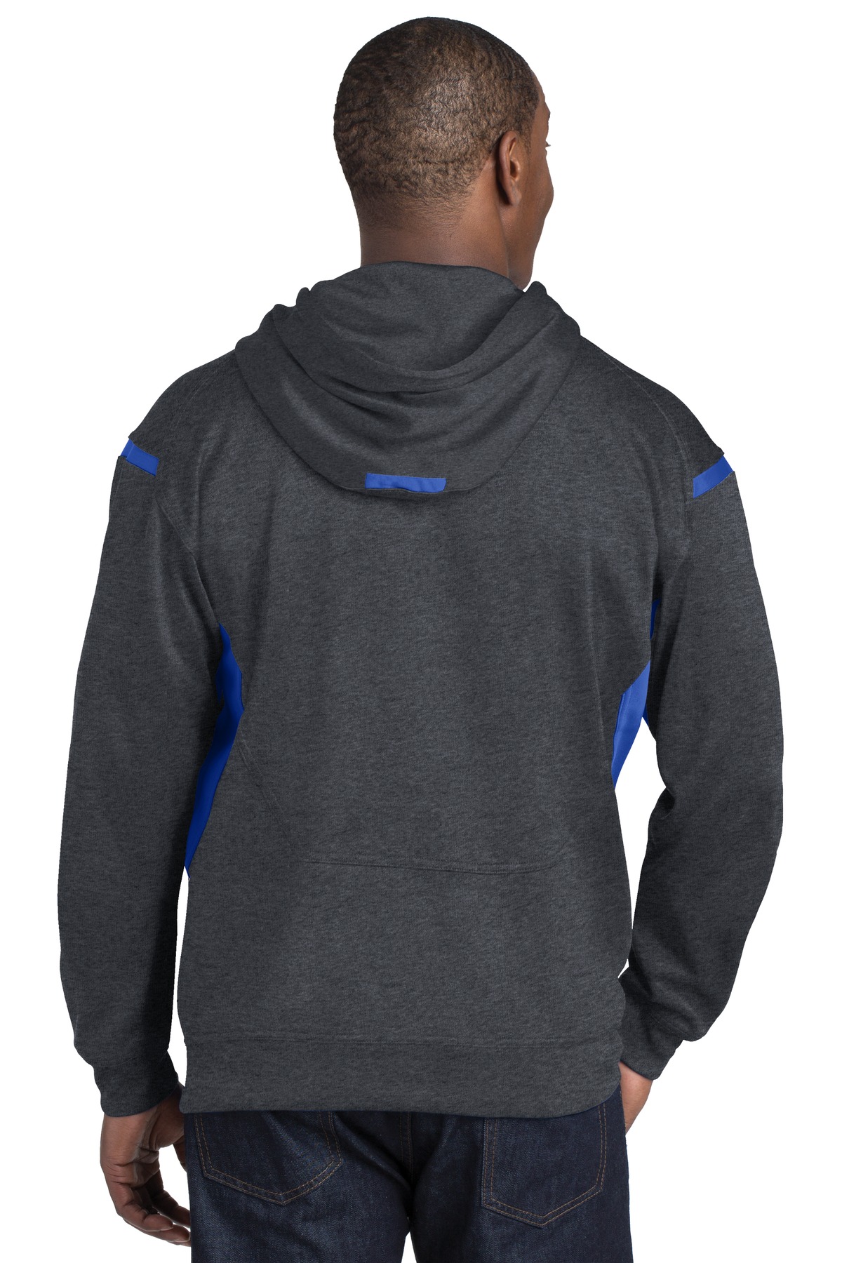 Sport-Tek Tech Fleece Colorblock Hooded Sweatshirt - F246, Polyester, Contrast Hood Lining - View #2