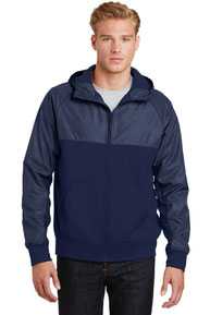 Sport-Tek ®  Embossed Hybrid Full-Zip Hooded Jacket. JST50