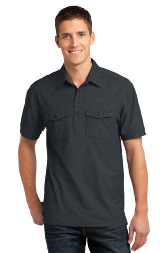 DISCONTINUED Port Authority Oxford Pique Double Pocket Polo. K557