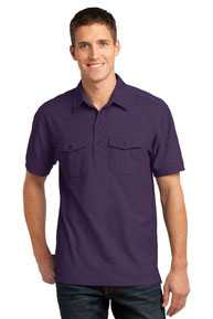 DISCONTINUED Port Authority Oxford Pique Double Pocket Polo. K557