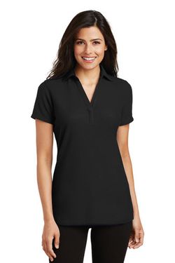 Port Authority Ladies Silk Touch ™ Y-Neck Polo. L5001 Port Authority Ladies Silk Touch ™ Y-Neck Polo. L5001