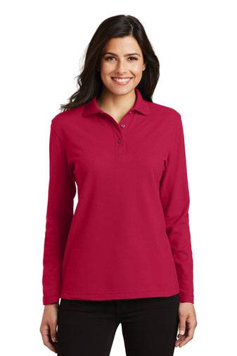 Port Authority Ladies  Silk Touch™ Long Sleeve Polo.  L500LS