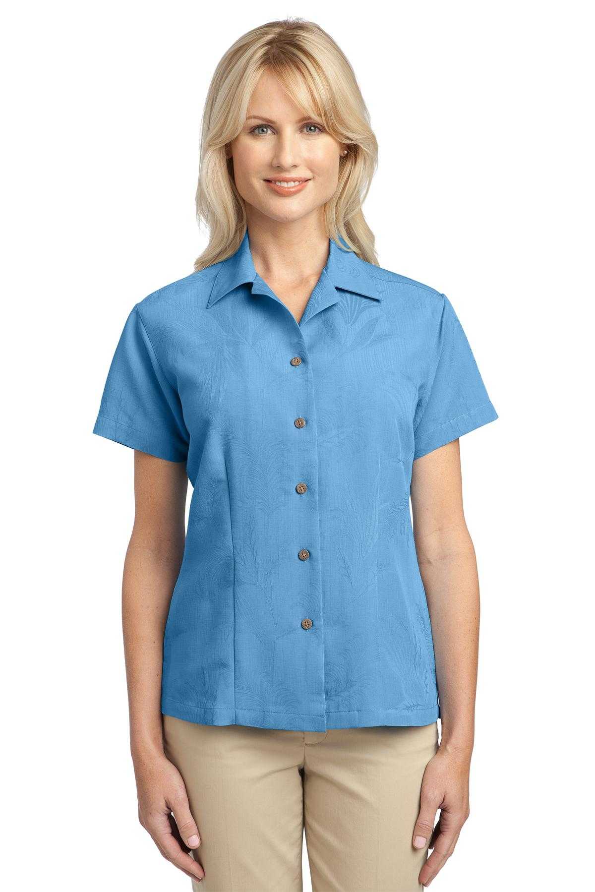 DISCONTINUED  Port Authority Ladies Patterned Easy Care Camp Shirt. L536