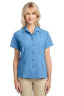 DISCONTINUED  Port Authority Ladies Patterned Easy Care Camp Shirt. L536