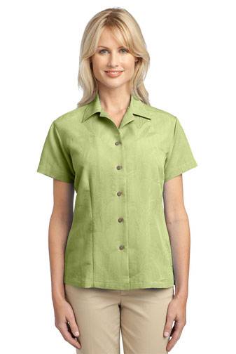 DISCONTINUED  Port Authority Ladies Patterned Easy Care Camp Shirt. L536