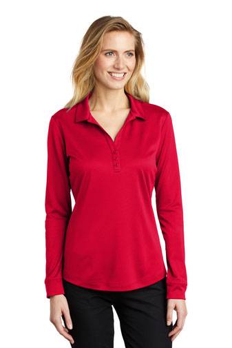 Port Authority  Ladies Silk Touch  ™ Performance Long Sleeve Polo. L540LS