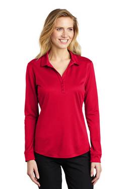 Port Authority Ladies Silk Touch ™ Performance Long Sleeve Polo. L540LS Port Authority Ladies Silk Touch ™ Performance Long Sleeve Polo. L540LS