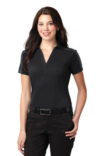 Port Authority Ladies Silk Touch™ Performance Colorblock Stripe Polo. L547