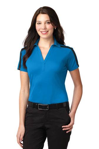 Port Authority Ladies Silk Touch™ Performance Colorblock Stripe Polo. L547