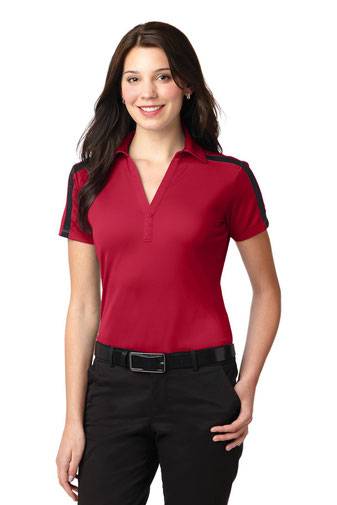 Port Authority Ladies Silk Touch™ Performance Colorblock Stripe Polo. L547