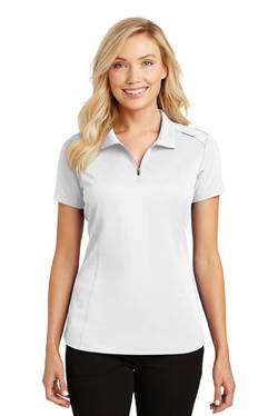 Port Authority Ladies Pinpoint Mesh Zip Polo. L580 Port Authority Ladies Pinpoint Mesh Zip Polo. L580