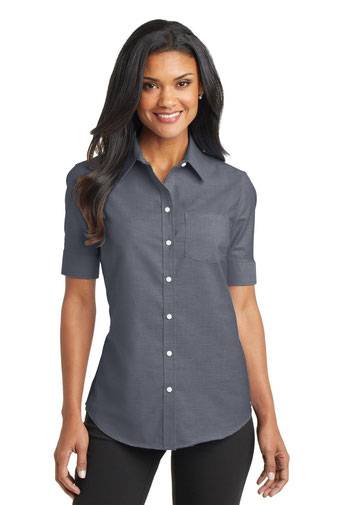 Port Authority Ladies Short Sleeve SuperPro ™  Oxford Shirt. L659