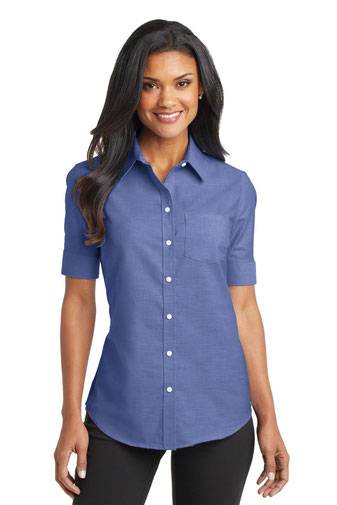 Port Authority Ladies Short Sleeve SuperPro ™  Oxford Shirt. L659