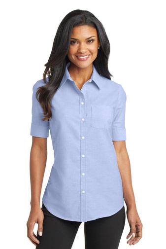Port Authority Ladies Short Sleeve SuperPro ™  Oxford Shirt. L659