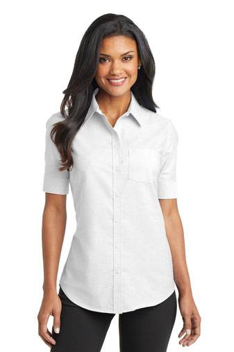 Port Authority Ladies Short Sleeve SuperPro ™  Oxford Shirt. L659