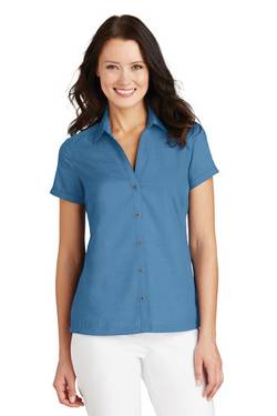 Port Authority Ladies Textured Camp Shirt. L662 Port Authority Ladies Textured Camp Shirt. L662
