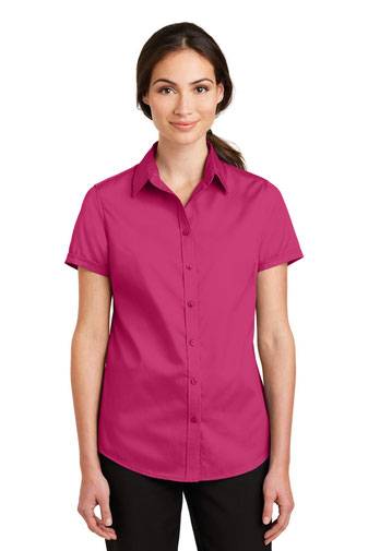 Port Authority Ladies Short Sleeve SuperPro ™  Twill Shirt. L664