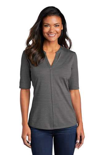 Port Authority  Ladies Stretch Heather Open Neck Top  LK583
