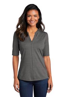 Port Authority Ladies Stretch Heather Open Neck Top LK583 Port Authority Ladies Stretch Heather Open Neck Top LK583