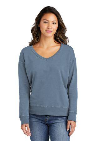 Port & Company ® Ladies Beach Wash ® Garment-Dyed V-Neck Sweatshirt LPC098V Port & Company ® Ladies Beach Wash ® Garment-Dyed V-Neck Sweatshirt LPC098V