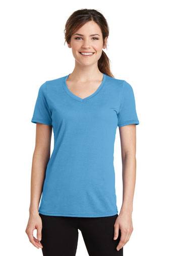 Port & Company ®  Ladies Performance Blend V-Neck Tee. LPC381V