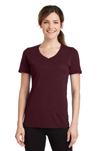 Port & Company ®  Ladies Performance Blend V-Neck Tee. LPC381V