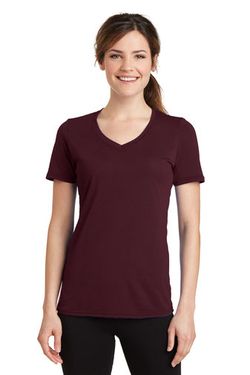 Port & Company ®  Ladies Performance Blend V-Neck Tee. LPC381V Port & Company ®  Ladies Performance Blend V-Neck Tee. LPC381V