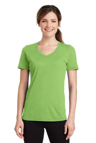 Port & Company ®  Ladies Performance Blend V-Neck Tee. LPC381V