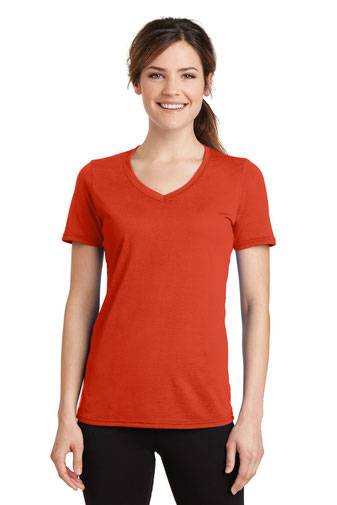 Port & Company ®  Ladies Performance Blend V-Neck Tee. LPC381V