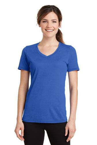 Port & Company ®  Ladies Performance Blend V-Neck Tee. LPC381V