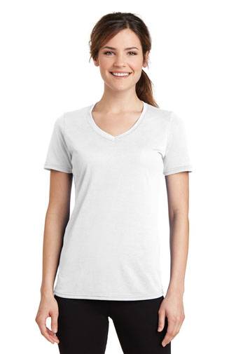 Port & Company ®  Ladies Performance Blend V-Neck Tee. LPC381V