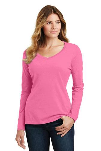 Port & Company ®  Ladies Long Sleeve Fan Favorite V-Neck Tee. LPC450VLS