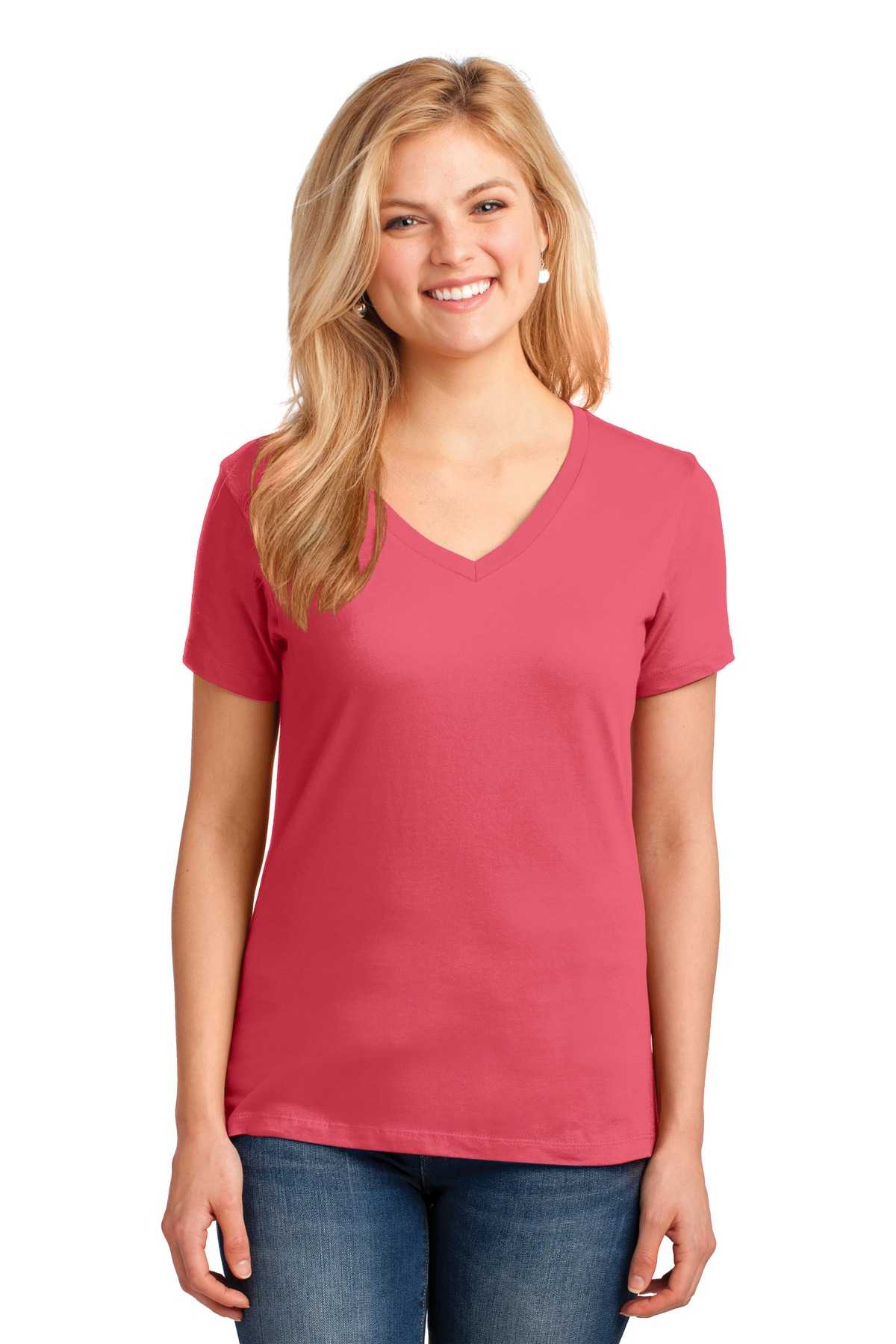 Port & Company ®  Ladies Core Cotton V-Neck Tee. LPC54V