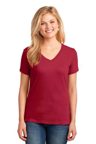Port & Company ®  Ladies Core Cotton V-Neck Tee. LPC54V