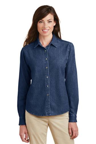 Port & Company ®  - Ladies Long Sleeve Value Denim Shirt.  LSP10