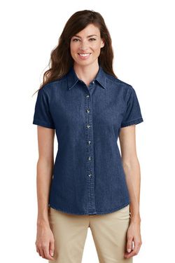 Port & Company ® - Ladies Short Sleeve Value Denim Shirt. LSP11 Port & Company ® - Ladies Short Sleeve Value Denim Shirt. LSP11