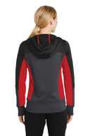 Sport-Tek ®  Ladies Tech Fleece Colorblock Full-Zip Hooded Jacket. LST245
