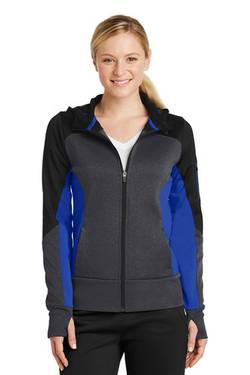 Sport-Tek ® Ladies Tech Fleece Colorblock Full-Zip Hooded Jacket. LST245 Sport-Tek ® Ladies Tech Fleece Colorblock Full-Zip Hooded Jacket. LST245