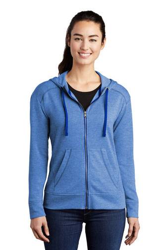 Sport-Tek  ®  Ladies PosiCharge  ®  Tri-Blend Wicking Fleece Full-Zip Hooded Jacket LST293