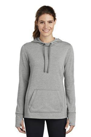 Sport-Tek  ®  Ladies PosiCharge  ®  Tri-Blend Wicking Fleece Hooded Pullover. LST296