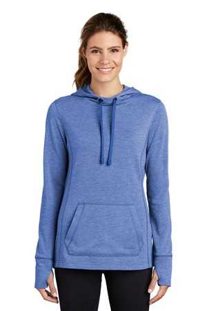 Sport-Tek  ®  Ladies PosiCharge  ®  Tri-Blend Wicking Fleece Hooded Pullover. LST296